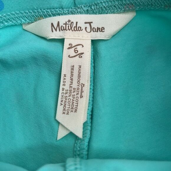 Matilda Jane lime green polka dot cinched and ruffled shorts size 6 NWOT - Picture 7 of 9